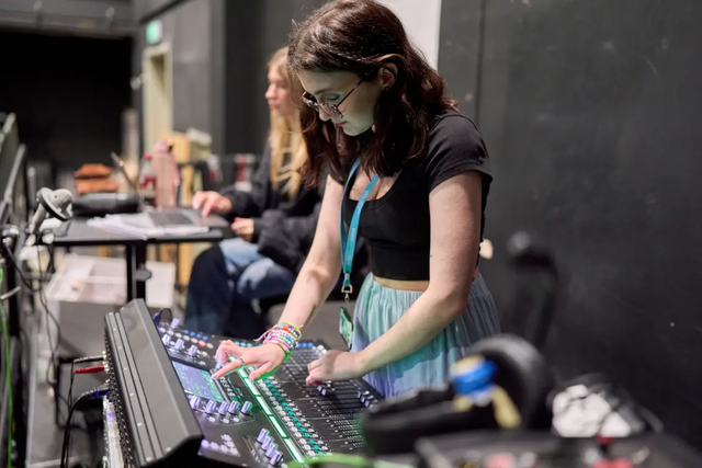 Student sound desk for event