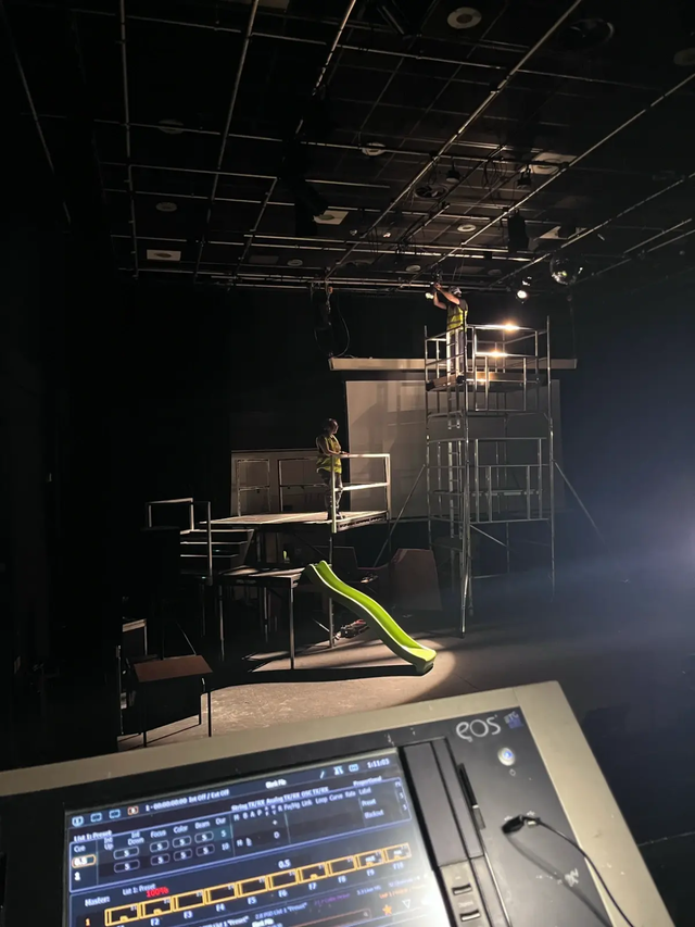 Sound desk stagining backstage