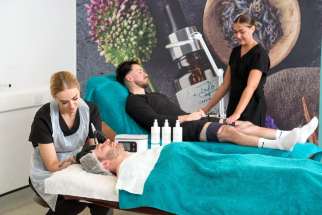 Students performing Beauty Therapy treatments